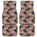 Japanese Chrysanthemum Pattern Print Front and Back Car Floor Mats