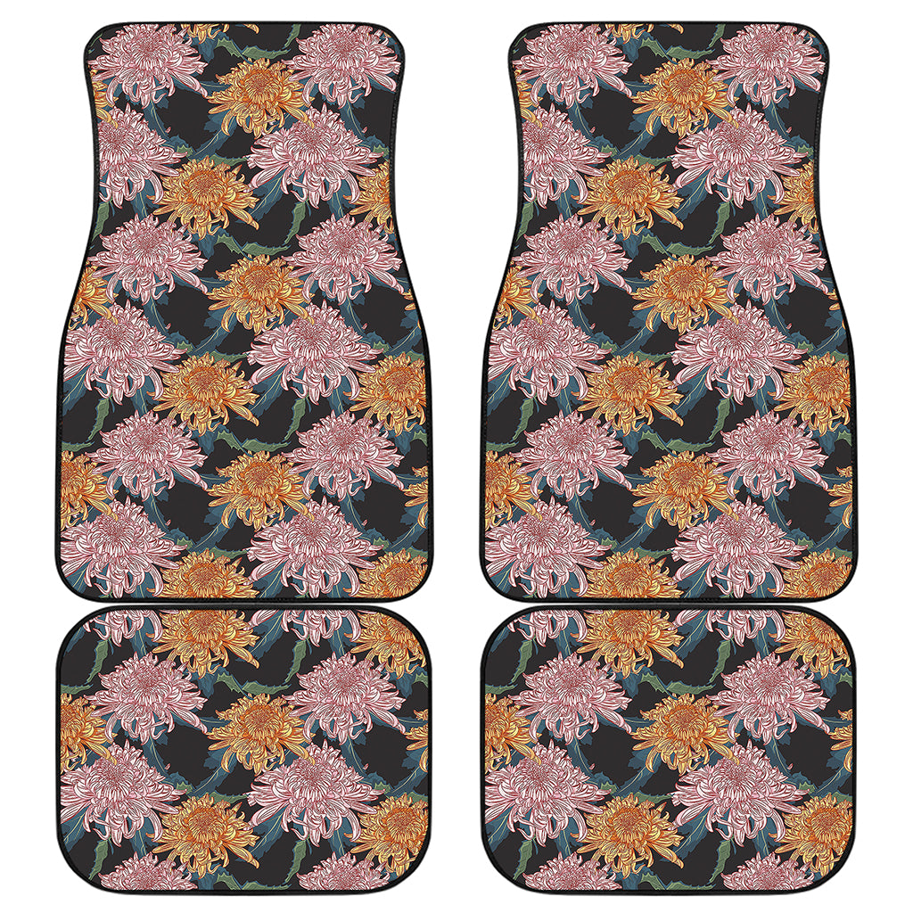 Japanese Chrysanthemum Pattern Print Front and Back Car Floor Mats