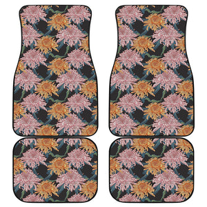 Japanese Chrysanthemum Pattern Print Front and Back Car Floor Mats