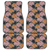 Japanese Chrysanthemum Pattern Print Front and Back Car Floor Mats