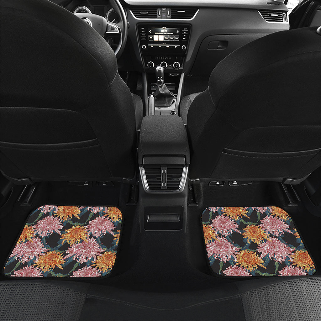 Japanese Chrysanthemum Pattern Print Front and Back Car Floor Mats