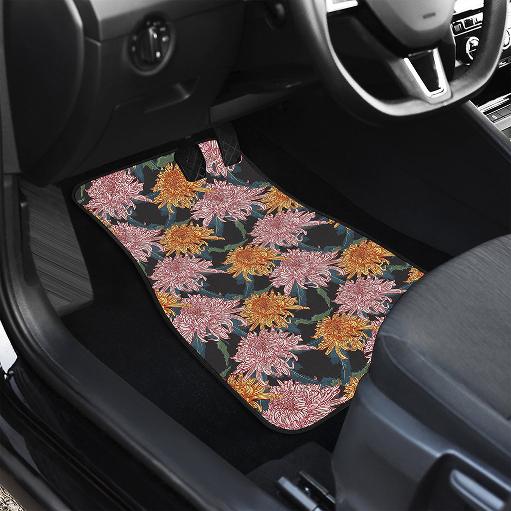 Japanese Chrysanthemum Pattern Print Front and Back Car Floor Mats