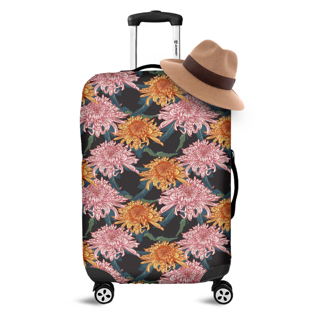 Japanese Chrysanthemum Pattern Print Luggage Cover