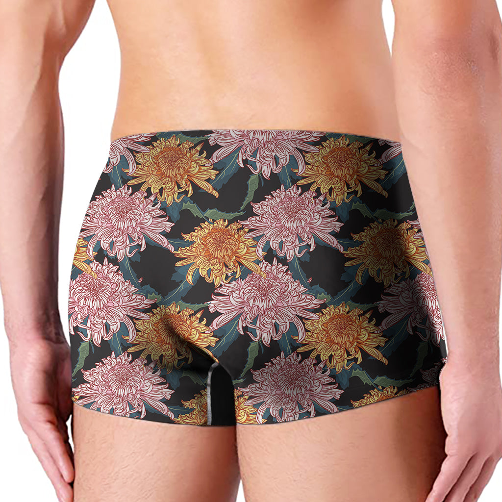 Japanese Chrysanthemum Pattern Print Men's Boxer Briefs