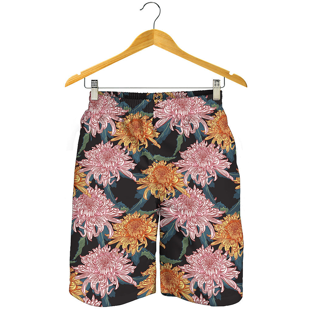 Japanese Chrysanthemum Pattern Print Men's Shorts