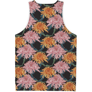 Japanese Chrysanthemum Pattern Print Men's Tank Top