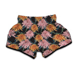 Japanese Chrysanthemum Pattern Print Muay Thai Boxing Shorts