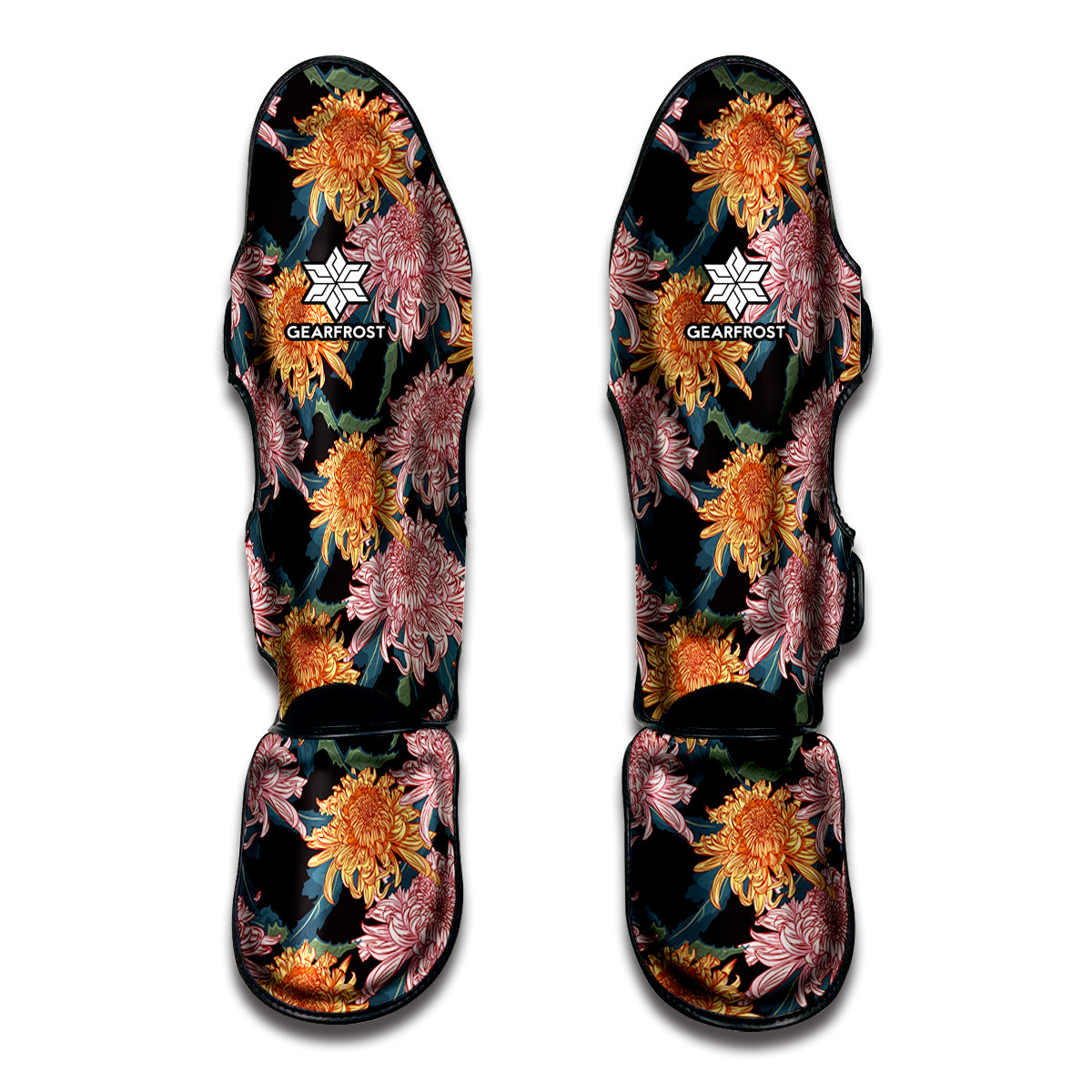 Japanese Chrysanthemum Pattern Print Muay Thai Shin Guard