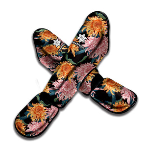 Japanese Chrysanthemum Pattern Print Muay Thai Shin Guard