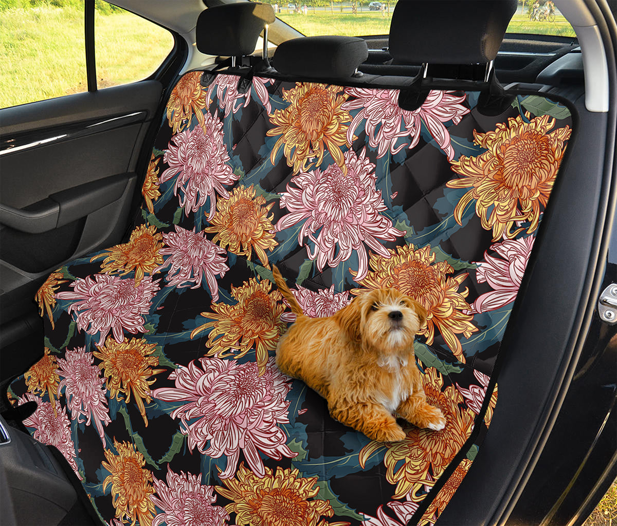 Japanese Chrysanthemum Pattern Print Pet Car Back Seat Cover