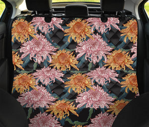 Japanese Chrysanthemum Pattern Print Pet Car Back Seat Cover