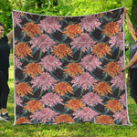 Japanese Chrysanthemum Pattern Print Quilt