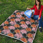 Japanese Chrysanthemum Pattern Print Quilt
