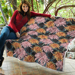 Japanese Chrysanthemum Pattern Print Quilt