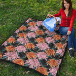 Japanese Chrysanthemum Pattern Print Quilt
