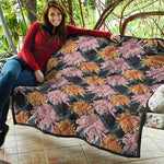 Japanese Chrysanthemum Pattern Print Quilt