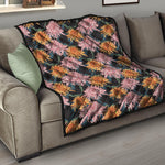 Japanese Chrysanthemum Pattern Print Quilt