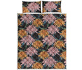 Japanese Chrysanthemum Pattern Print Quilt Bed Set