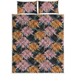 Japanese Chrysanthemum Pattern Print Quilt Bed Set