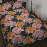 Japanese Chrysanthemum Pattern Print Quilt Bed Set