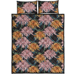Japanese Chrysanthemum Pattern Print Quilt Bed Set
