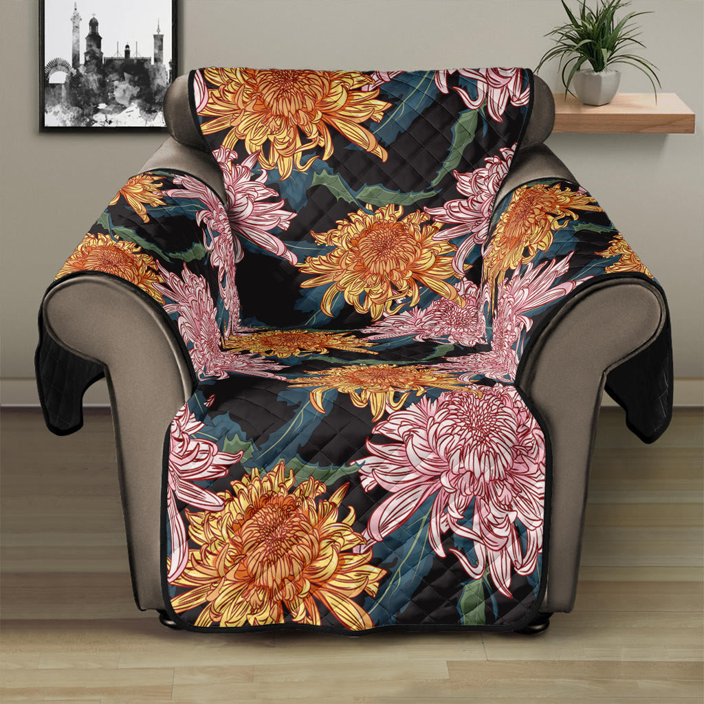 Japanese Chrysanthemum Pattern Print Recliner Protector