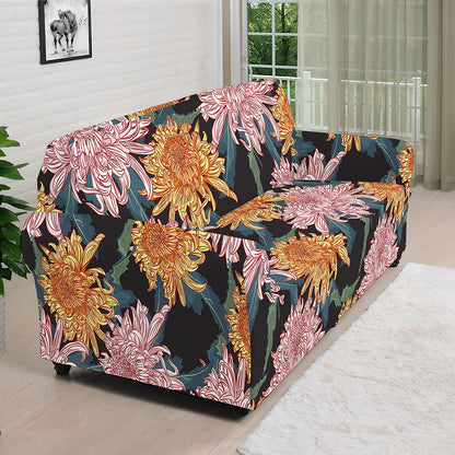 Japanese Chrysanthemum Pattern Print Sofa Cover