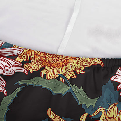 Japanese Chrysanthemum Pattern Print Sofa Cover