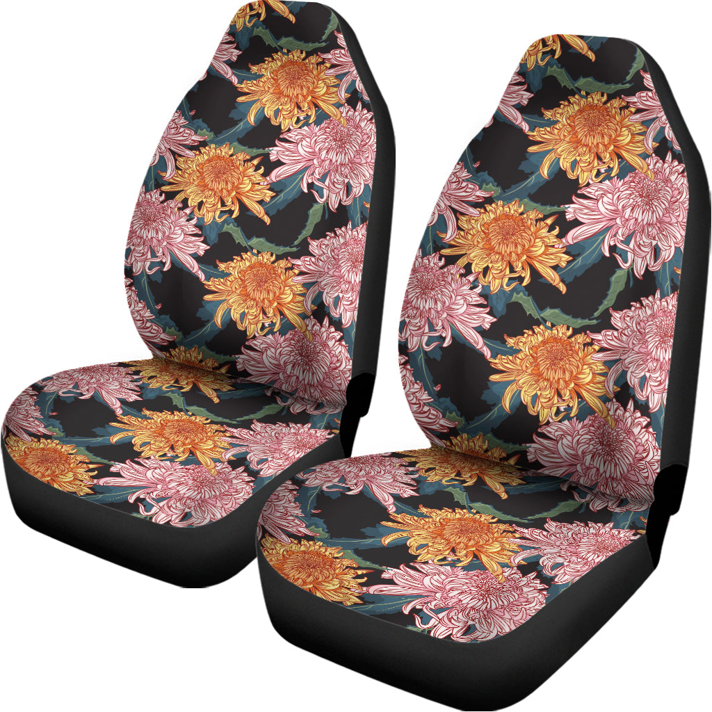 Japanese Chrysanthemum Pattern Print Universal Fit Car Seat Covers