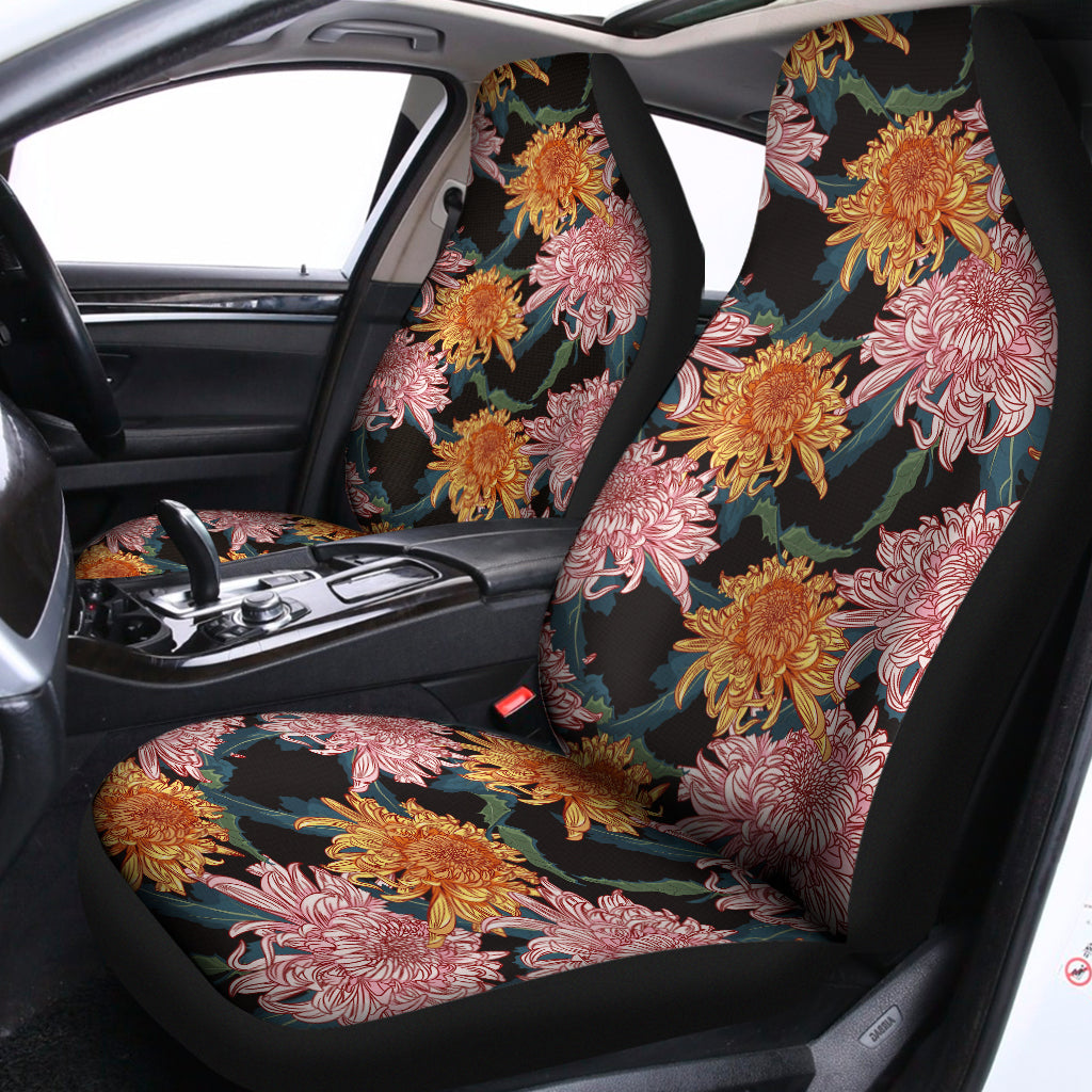 Japanese Chrysanthemum Pattern Print Universal Fit Car Seat Covers