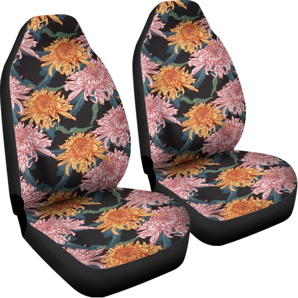 Japanese Chrysanthemum Pattern Print Universal Fit Car Seat Covers