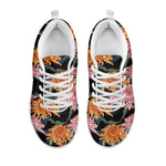 Japanese Chrysanthemum Pattern Print White Sneakers