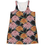 Japanese Chrysanthemum Pattern Print Women's Racerback Tank Top