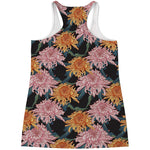 Japanese Chrysanthemum Pattern Print Women's Racerback Tank Top