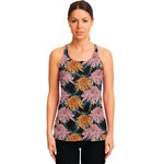 Japanese Chrysanthemum Pattern Print Women's Racerback Tank Top