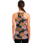 Japanese Chrysanthemum Pattern Print Women's Racerback Tank Top