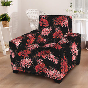 Japanese Cluster Amaryllis Pattern Print Armchair Slipcover