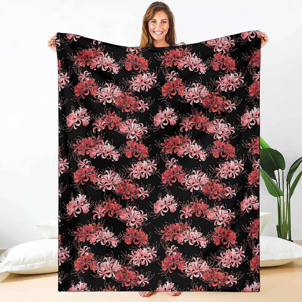 Japanese Cluster Amaryllis Pattern Print Blanket