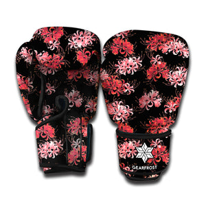 Japanese Cluster Amaryllis Pattern Print Boxing Gloves