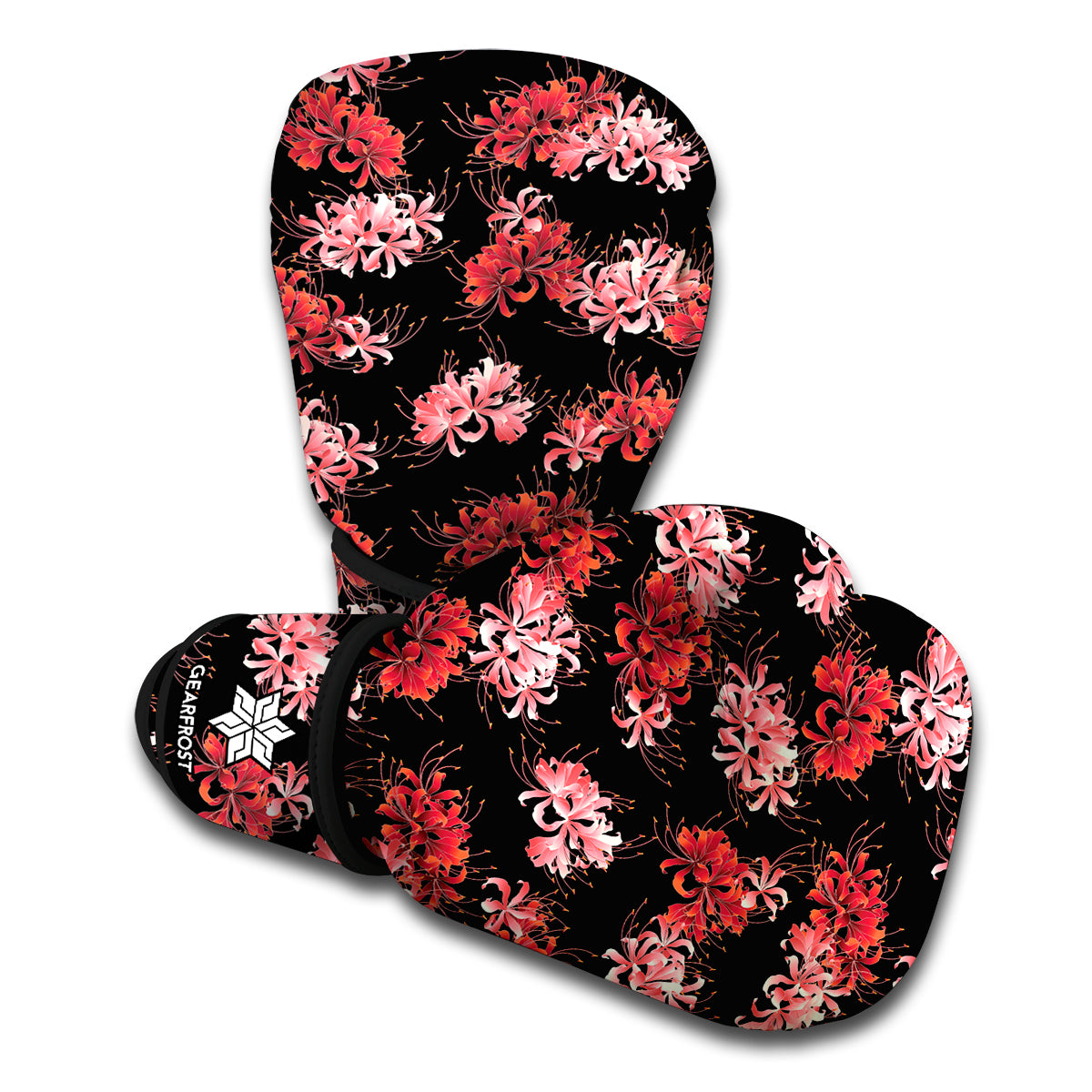 Japanese Cluster Amaryllis Pattern Print Boxing Gloves