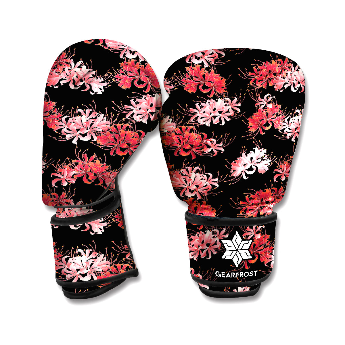 Japanese Cluster Amaryllis Pattern Print Boxing Gloves