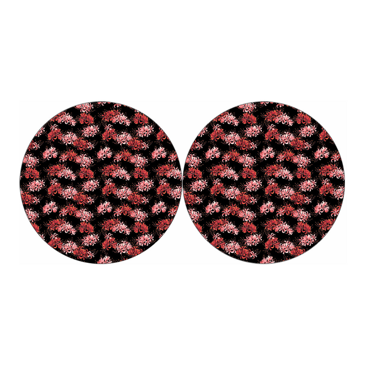Japanese Cluster Amaryllis Pattern Print Car Coasters