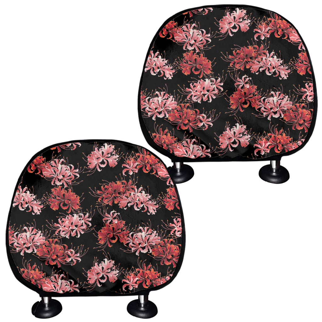 Japanese Cluster Amaryllis Pattern Print Car Headrest Covers