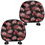 Japanese Cluster Amaryllis Pattern Print Car Headrest Covers