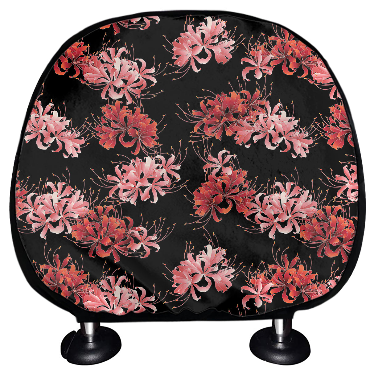 Japanese Cluster Amaryllis Pattern Print Car Headrest Covers