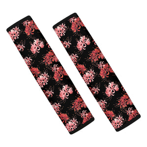 Japanese Cluster Amaryllis Pattern Print Car Seat Belt Covers