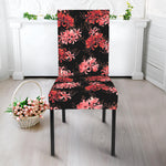 Japanese Cluster Amaryllis Pattern Print Dining Chair Slipcover