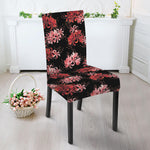 Japanese Cluster Amaryllis Pattern Print Dining Chair Slipcover