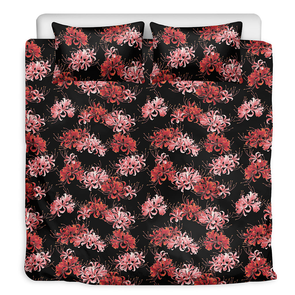 Japanese Cluster Amaryllis Pattern Print Duvet Cover Bedding Set