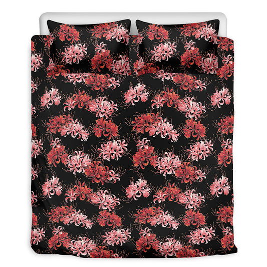 Japanese Cluster Amaryllis Pattern Print Duvet Cover Bedding Set